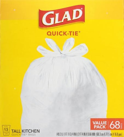 Glad Tall Kitchen Trash Bags 13 Gallon, Unscented Garbage Bags