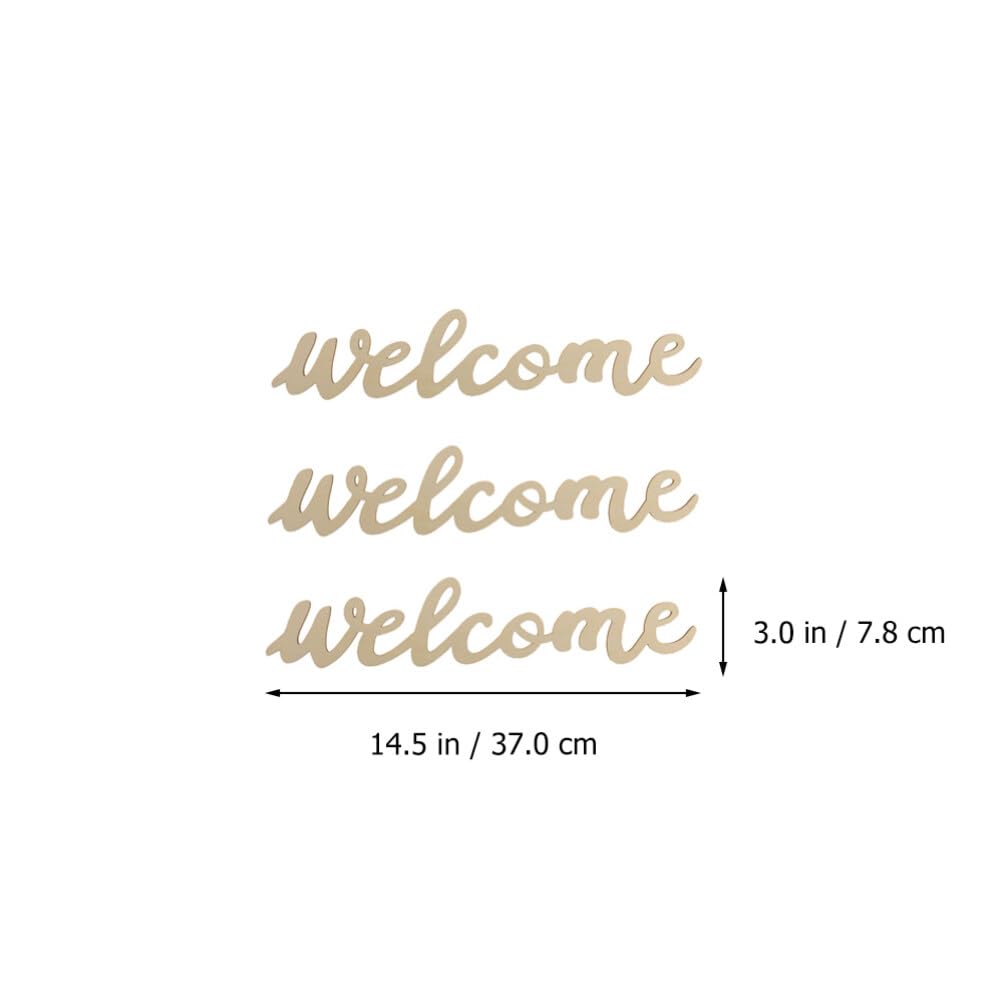 Amosfun 10pcs Welcome Wood Cutout Letters for Sign Wooden Unfinished Welcome Door Signs Decorative Wood Hanging with 10pcs Lanyard for Front Door Rustic Home Gallery Wall Decor