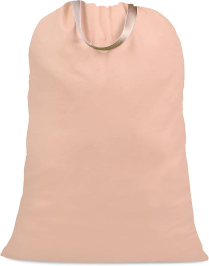 Cotton Canvas Laundry Bag with Handles & Drawstring Straps, Heavy Duty Extra