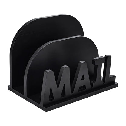 NBEADS 2 Slot Mail Organizer Holder, Wooden Mail Organizer for Desk Mail Organizer Countertop for Office Desktop Envelope and Document Storage Rack, 9x5.9x6.5 Inch
