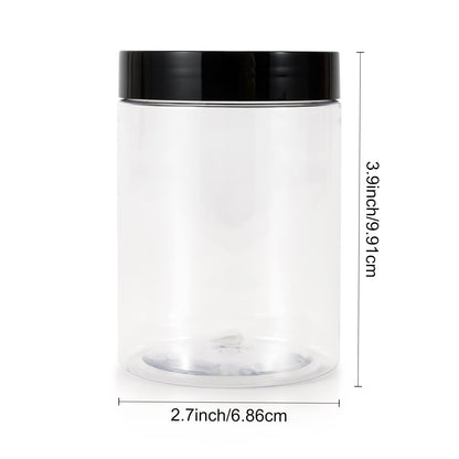 testyu 10 PCS Plastic Jars with Lids, 10 OZ Wide Mouth Jars with Airtight Lids, Clear Empty Slime Containers with Lids, Multipurpose Storage Jars for Home Kitchen Food Arts Crafts Cosmetic Sample