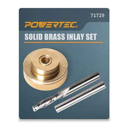 POWERTEC Solid Brass Inlay Kit. Router Bit with 1/4" Cutting Dia. & Shank. Fits Porter-Cable Style Router Base Plate. Works with Router Templates for Woodworking Tools & Router Accessories (71729)