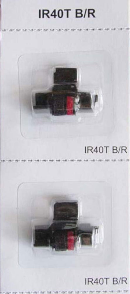(6 Pack) Calculator Ink Roller Fits Sharp EL-1801V EL-1750V EL-1611V Casio HR-170RC HR-200RC HR-300RC Canon P23-DHV-3 and More Black/Red IR-40T CP-13 EA-772R Compatible/Replacement by COMPUMATIC