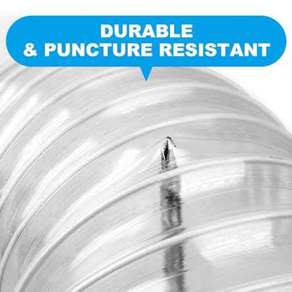2 1/2" x 20' Heavy PVC Dust Collection Hose,Flexible Clear Debris and Fume Collection Hose with Stainless Steel Hose Clamps for Dust Collectors with 2 1/2" Ports, Ideal for Shop Vacuums