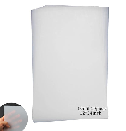 EGOSKY 10 Sheets 10 mil Mylar Sheet 12 x 24 inch Milky Translucent Plastic Blank Stencil, Make Your Own Stencil Template Material
