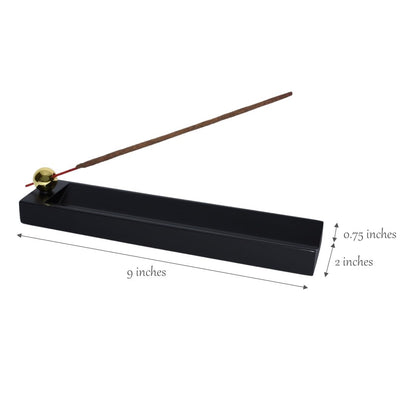 Ikibumi Black V-Shape Tray Wooden Incense Stick Holder