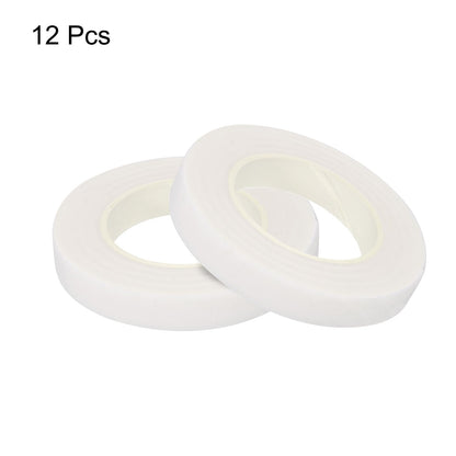MECCANIXITY Floral Stem Wrap Tape Floral Tape 30yard Length 1/2 Inch Width for Bouquet Crafts Wedding Arrangement Pack of 12, White