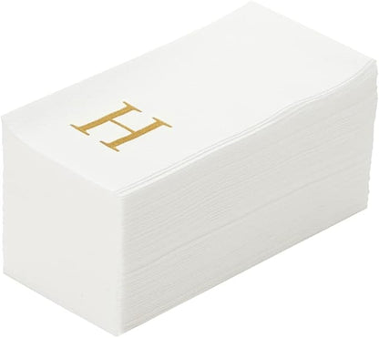 Luxenap 15.8 X 7.9 Inch Linen-Feel Guest Towels, 50 Lettered Hand Towels