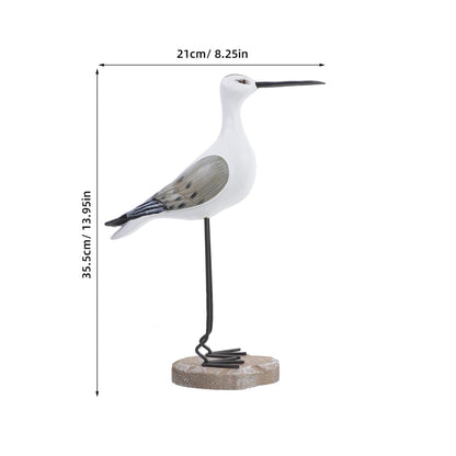 Seagull Ornaments Set 2 Wooden Coastal Bird Figurines for Home Nautical Tabletop Decorations Beach House Accents 14In X 8In