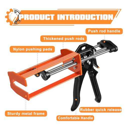 Epoxy Gun Dual Cartridge 200 ml / 215 ml (1:1 & 2:1), Manual 2 Part Epoxy Gun for Panel Bonding Adhesive, Fillers, Structural Epoxy, Plastic & Fiberglass Repair