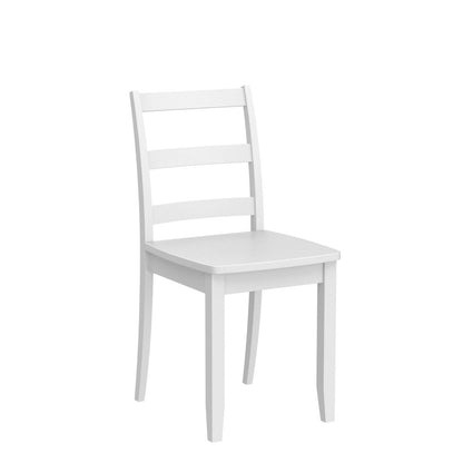 Giantex Wood Dining Chairs Set of 2 White - Wooden Armless Kitchen Chairs with Solid Rubber Wood Legs, Non-Slip Foot Pads, Max Load 400 Lbs, Farmhouse Style High Ladder Back Dining Room Chairs