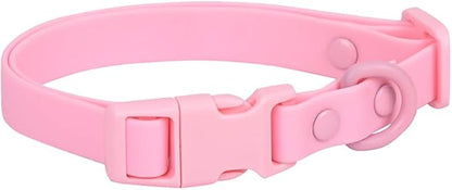 Ovale Waterproof Dog Collar Leash Combo Set, Durable and Easy to Clean, for Small Dogs.(S, Pink)