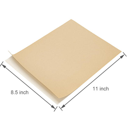 NATURALABEL 100 Sheets Printable Kraft Sticker Paper for Laser & Inkjet Printers - Full Sheet Self-Adhesive Craft Labels, Matte, Letter Size (8.5" x 11")