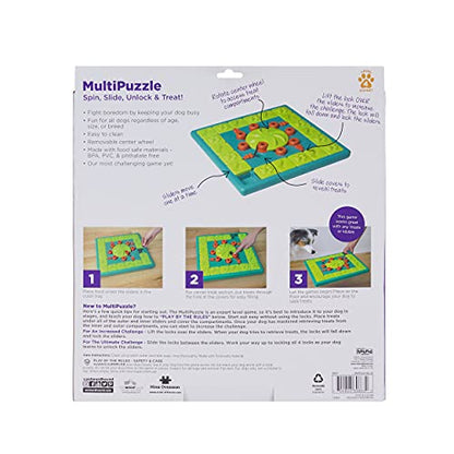Outward Hound by Nina Ottosson Multipuzzle Level 4 Expert Dog Treat Puzzle for Enrichment, Blue