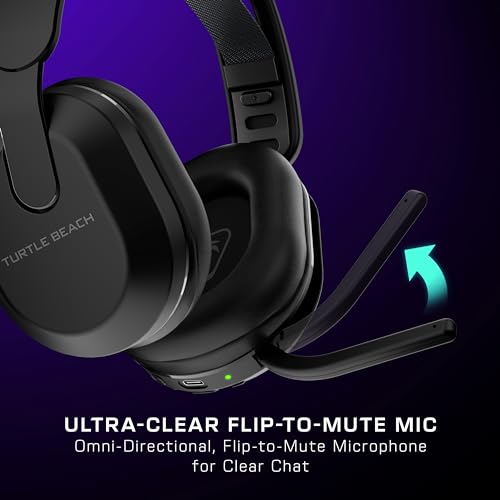 Turtle Beach Stealth 500 Wireless Amplified Gaming Headset for PS5, PS4, PC, & Mobile – 40-Hr Battery, Bluetooth, Memory Foam Cushions, Flip-to-Mute Mic, EQ Presets, Companion App – Black
