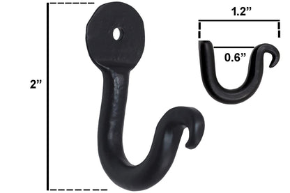 The Metal Magician Pack of 20 Large Penny Single Robe Hook 2 Inch Iron Blacksmith Key Holder Towel, Handbags, Hat Hanging Perfect for Bathroom, Kitchen, Living Room