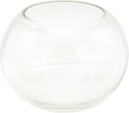 WGV Bowl Glass Vase, Diameter 5.1", Height 3.75", Open Width 3", (Multiple Sizes Choices) Clear Bubble Planter Terrarium Fish Bowl for Wedding Event Home Decor, 24 Pieces (VBW0005)