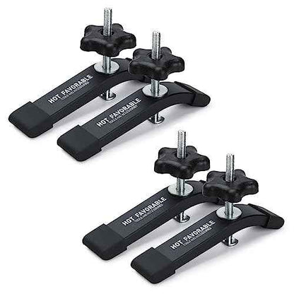 Aluminum T-Track Hold Down Clamps,6-3/8"L x 1-1/4" Width-Woodworking and Clamps-Fine Sandblast Black Anodized-4 Pack