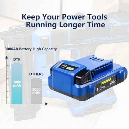 DTK 24V 3.0Ah Replacement for Kobalt 24V Battery Max KB624-03 KB524-03 KB424-03 KB224-03 KB124-03 Lithium Ion Cordless Tools High Capacity Battery