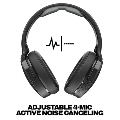 Skullcandy Hesh ANC Wireless Over-Ear Bluetooth Headphones, Active Noise Cancelling, Up to 22 Hrs Battery, Foldable Lightweight Design, Microphone for iPhone Android - True Black