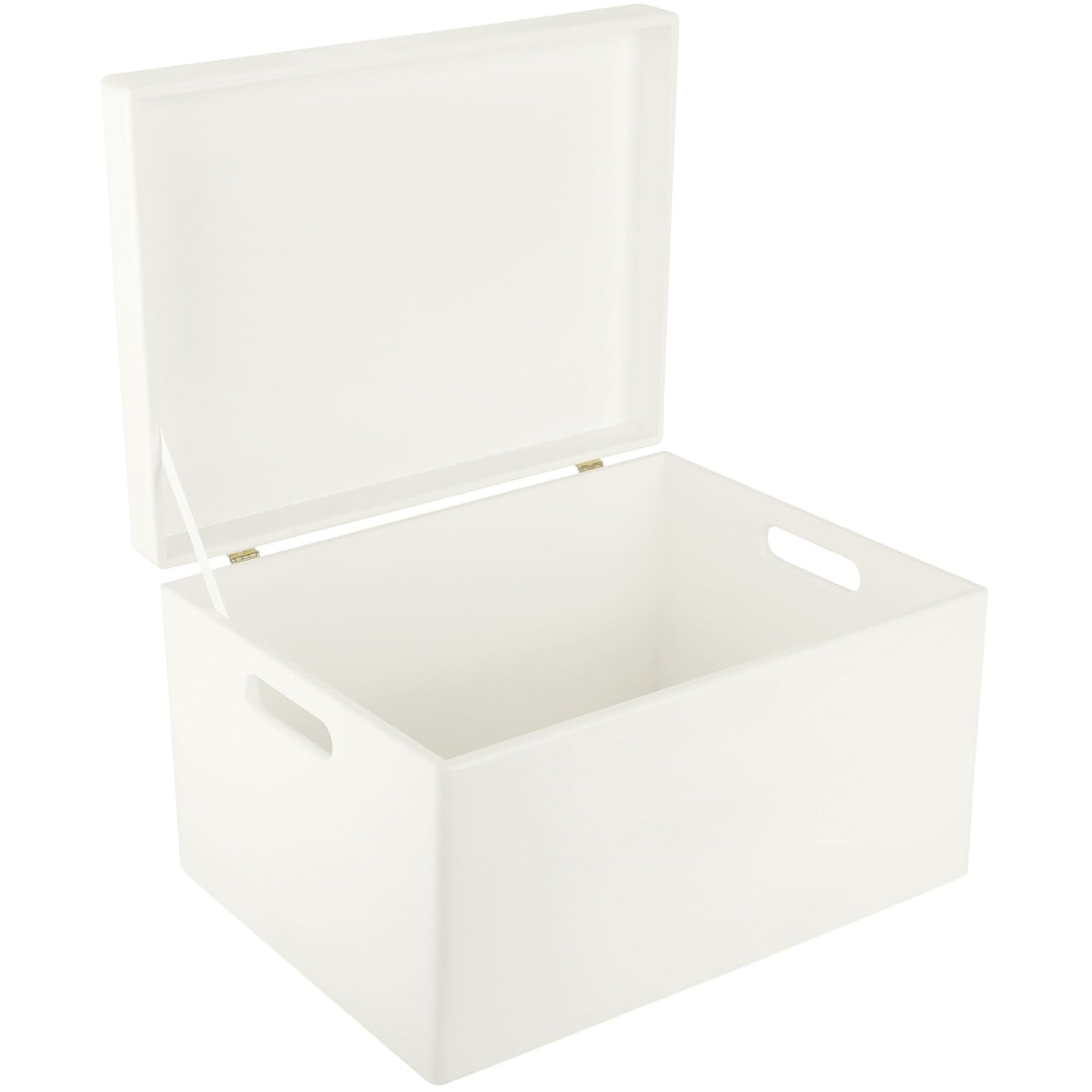 Creative Deco Large White Wooden Box Storage with Hinged Lid | 15.8x11.8x9.44in (+-0.5) | Keepsake Gift Box Storage Document | Wood Chest Trunk PRODUCT NOT INTENDED FOR 15 YEARS OR BELOW