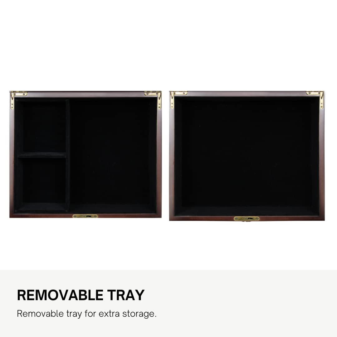 Decorebay Antico Wooden Lockable Memory and Treasure Box for Keepsakes, Photos, Letters, Jewelry and More