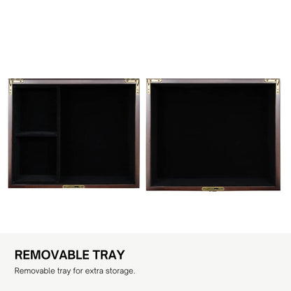 Decorebay Antico Wooden Lockable Memory and Treasure Box for Keepsakes, Photos, Letters, Jewelry and More