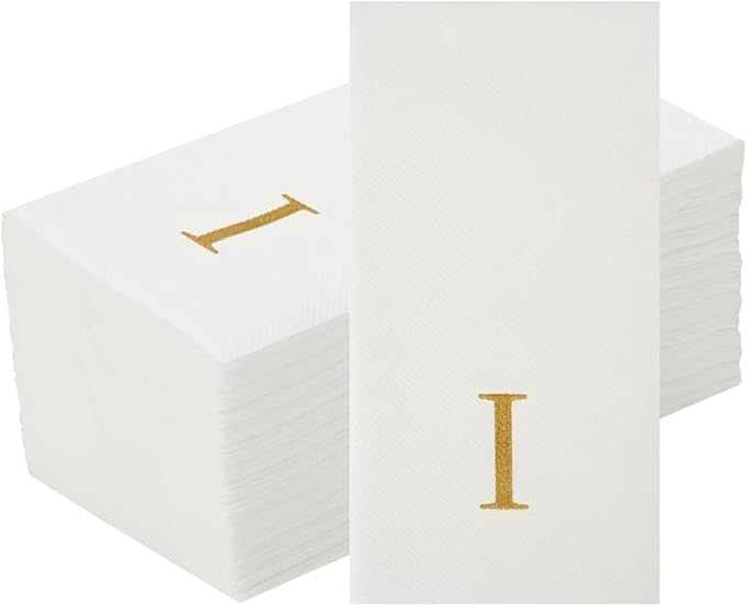 Luxenap 15.8 X 7.9 Inch Linen-Feel Guest Towels, 50 Lettered Hand Towels