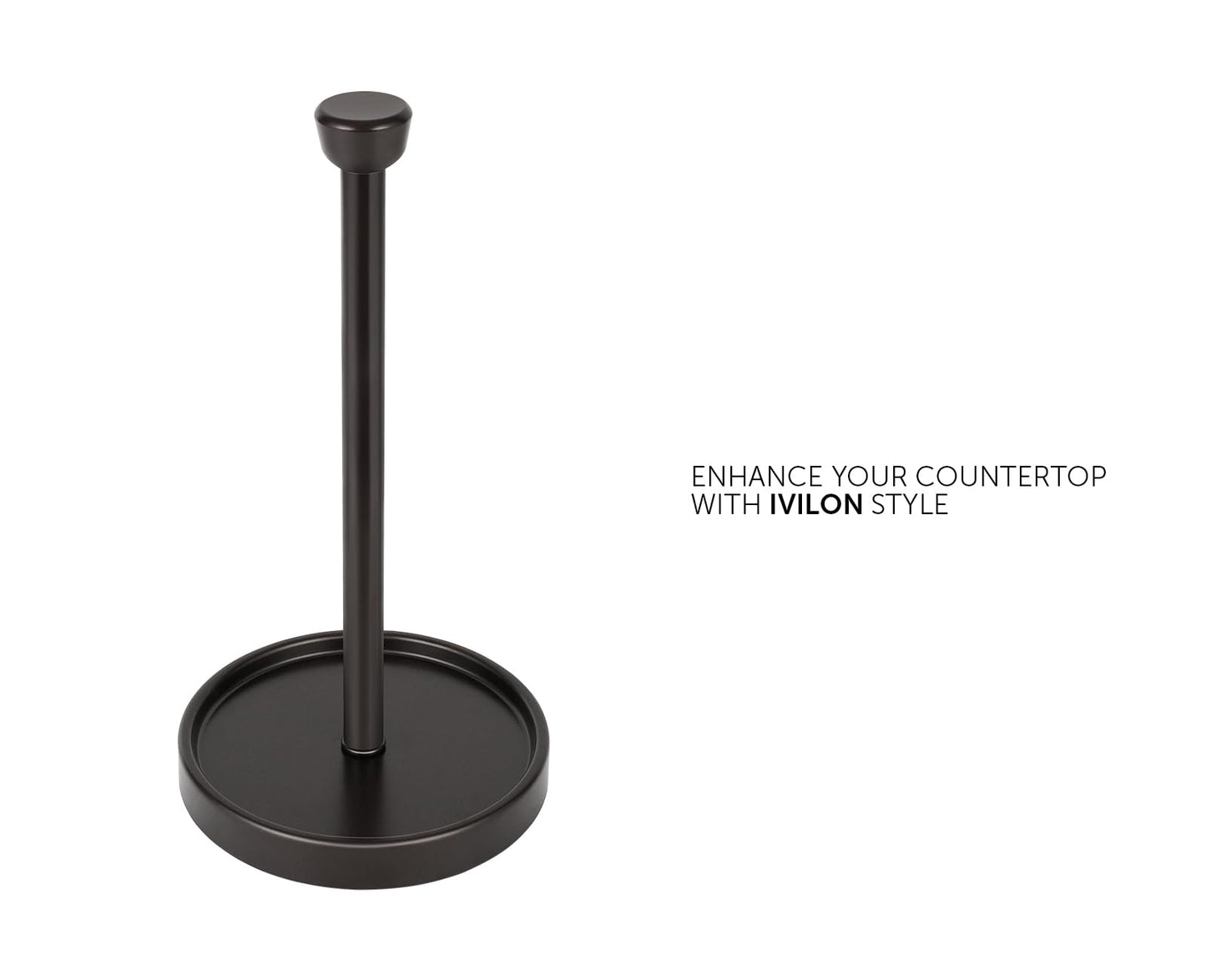 Ivilon Countertop Paper Towel Holder - Modern Tapered End Cap Design - Color Oil Rubbed Bronze