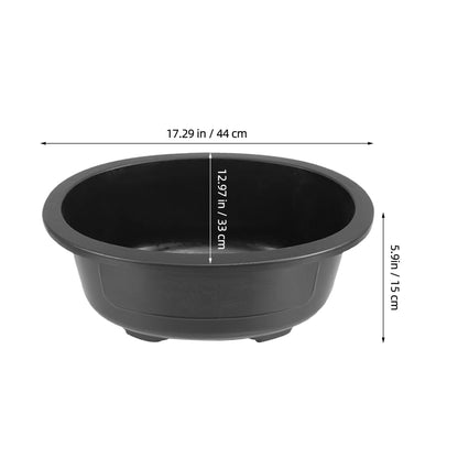 ERINGOGO 2 PCS Bonsai Training Pots, 17'' Bonsai Plants Growing Pot Plastic Oval Planter with Drainage Hole, Large Deep Flower for Nursery, Garden, Balcony