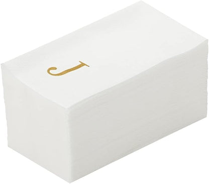 Luxenap 15.8 X 7.9 Inch Linen-Feel Guest Towels, 50 Lettered Hand Towels