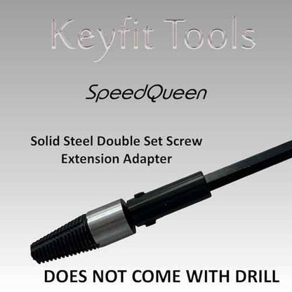Keyfit Tools SpeedQueen Professional Sprinkler Nipple Extractor Ez-Out Fitting Removal Tool Drill Powered Speed Remove Broken Risers in Seconds ~1/2" & 3/4" ~QuadSplit Teeth Precision CNC Machined
