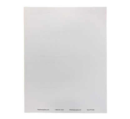 Nap Nameplates White Printable Perforated Name Plate Paper 2 x 8 – Nap Industrial Group Name Plates, 5 Sheets (20 Inserts), Printing Instructions Included