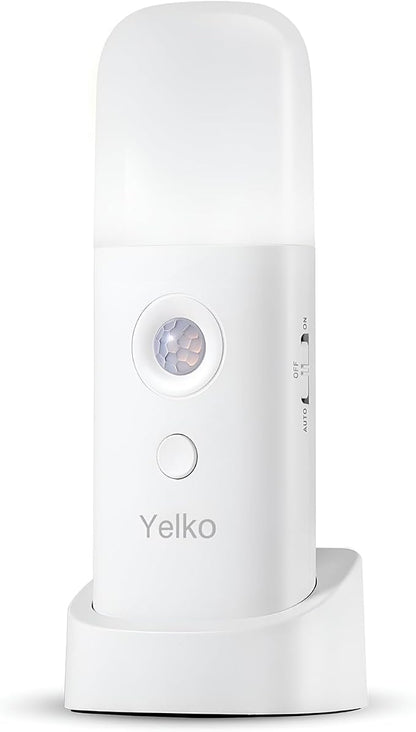 YELKO Motion Sensor Night Lights, Rechargeable nightlights Battery Operated, Dimmable Table lamp with 5 Levels Brightness Adjustable, Cordless Dimmable LED Nursery Night Lights for Home(Cool White)
