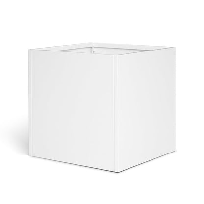 GZGNEEVL White Steel Planter Square Outdoor Planters Galvanized Steel Planter Box 26 Inch Indoor Metal Large Planters Cube Heavy Duty Planter Modern Commercial Residential for Trees Patio Yard Garden