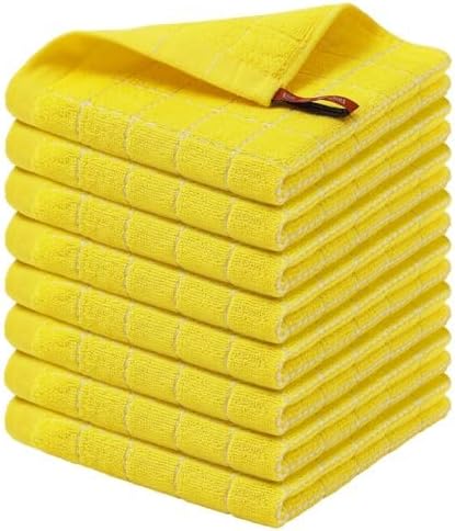 Homaxy 100% Cotton Terry Kitchen Dish Cloths, Ultra Soft and Absorbent Dish