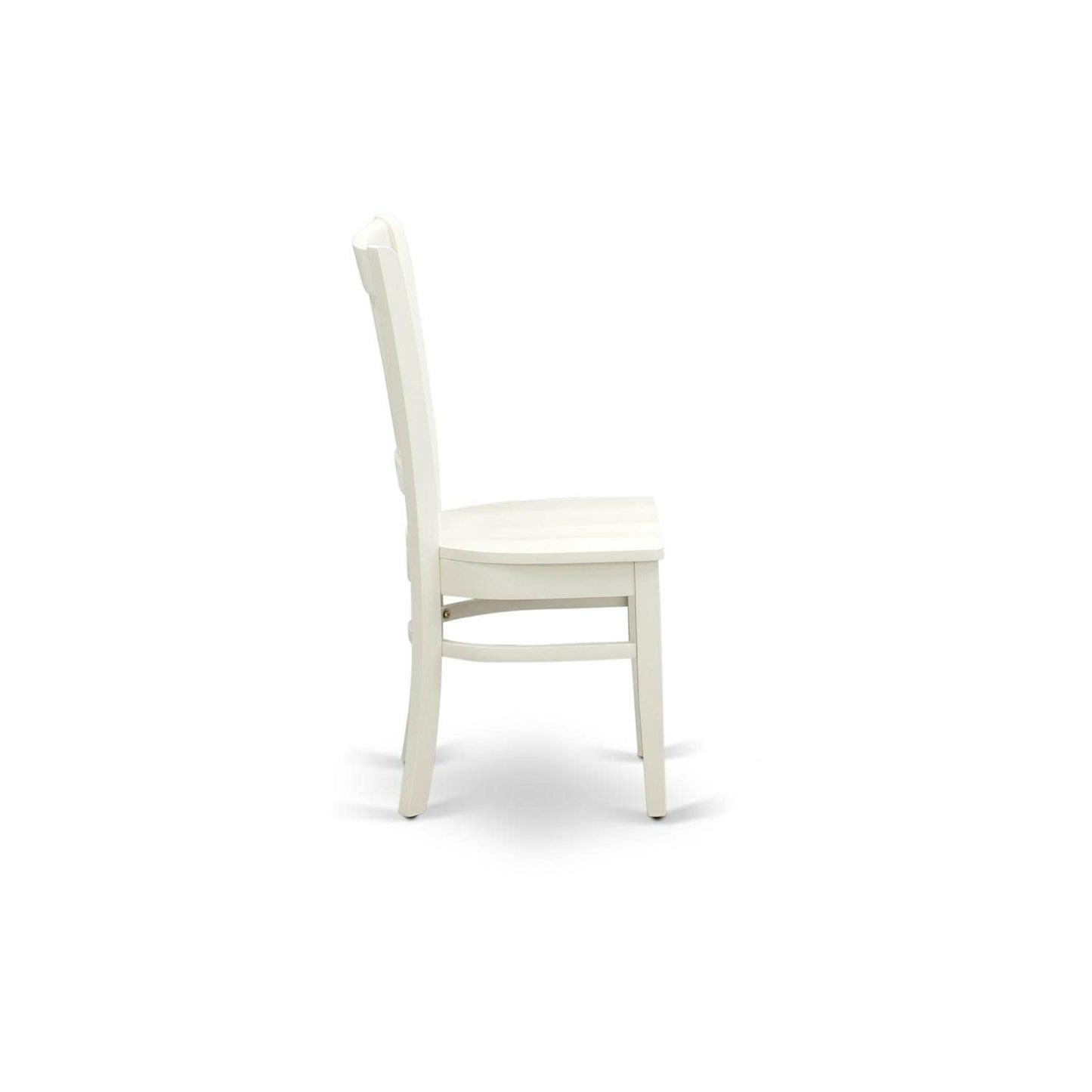 East West Furniture VAC-LWH-W Vancouver Dining Chairs - Slat Back Wood Seat Kitchen Chairs, Set of 2, Linen White