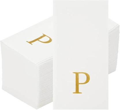 Luxenap 15.8 X 7.9 Inch Linen-Feel Guest Towels, 50 Lettered Hand Towels