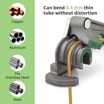 Tube Bender 180¡Æ, 1/4", 5/16", 3/8" (6/8/10mm) O.D. Pipe Bender, 3 in 1 Tubing Bender, Brake Line Bender for Air Conditioning Refrigeration Repair, HVAC Tools