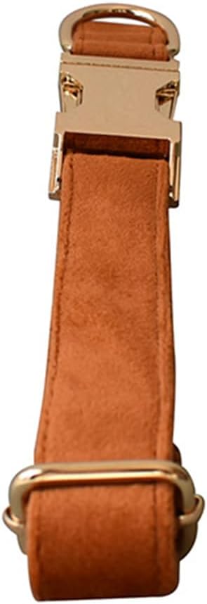 Love Dream Velvet Dog Collar and Leash Set, Soft & Comfy Adjustable Dog Leash and Collar with Heavy Duty Metal Buckle for Small Medium Large Dogs Training & Walking (Small, Copper Red)