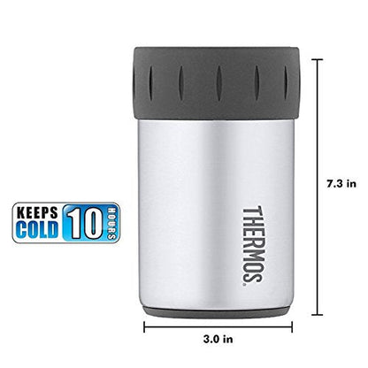 Thermos Stainless Steel Beverage Can Insulator for 12 Ounce Can, Stainless Steel