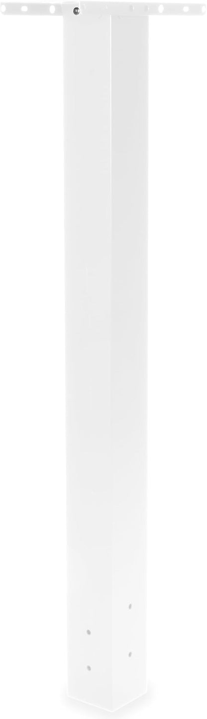 Ilyapa White Mailbox Post for Outside - 43x4x4 inch Modern Metal Mailbox Post Sleeve with Two Universal Mounting Plate Brackets for Residential