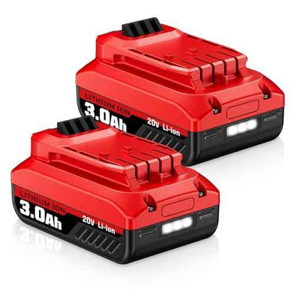 PDstation 3.0Ah 2Pack V20 Replacement for Craftsman 20V Battery Compatible with Craftsman Battery CMCB202 CMCB204 CMCB201 CMCS300B CMCG400B CMCD700C1 CMCL030B 20V Cordless Power Tools