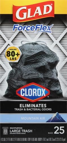 Glad Large 30 Gallon Trash Bags, Clorox Mountain Air Heavy Duty Garbage Bags