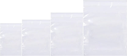 Clear Poly Bags Combo Pack - 400 Count (6x9", 8x10", 9x12", 11x14") - Extra Strong Self-Seal Plastic Packaging Bags for Shipping, Retail & Product Storage