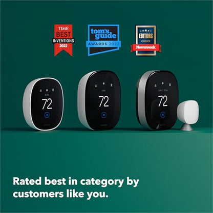 New 2025 ecobee Smart Thermostat Essential - Energy Star Certified programmable Wi-Fi Thermostat - Works with Siri, Alexa, and Google Assistant