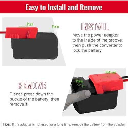 3 Packs Power Wheel Adapter Compatible with Milwaukee 18V Battery Adapter Power Wheel Battery Converter Kit with Fuse & Switch & Wire Terminals & 12 AWG Wire for DIY RC Car Robotics