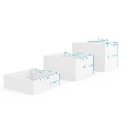 PecMuikee Buffet Risers, Food Risers for Buffet Table, Display Stand Shelf for Catering Dessert Collectibles Jewelry Figures Show, Acrylic Cube Display Nesting Risers with Hollow Bottoms 6PCS