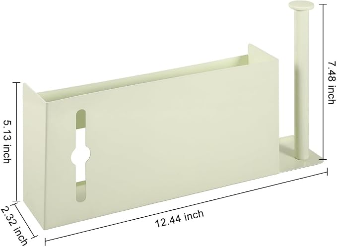 Picowe Large Wall Mount Kitchen Wrap Organizer Rack, Metal Aluminum Foil Organizer, Cabinet Storage Holder for Kitchen, Aluminum Foil, Cling Film, Paper Towel (White)