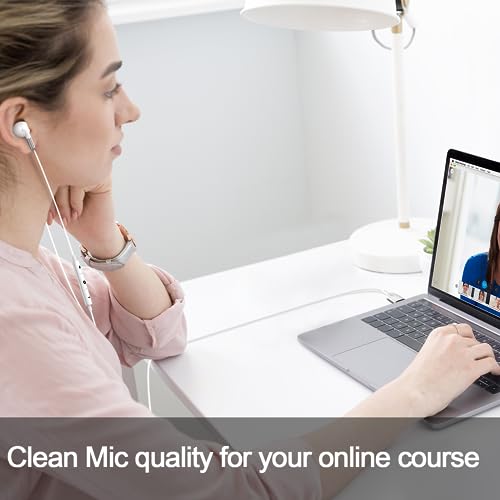DUKABEL USB in-Ear Headphones, USB PC Earbuds with Noise Cancellation for PC/PS4/PS5, Computer Gaming Earphone Headset with in-line MICR for Live Conference, Broadcasting, On-line Work